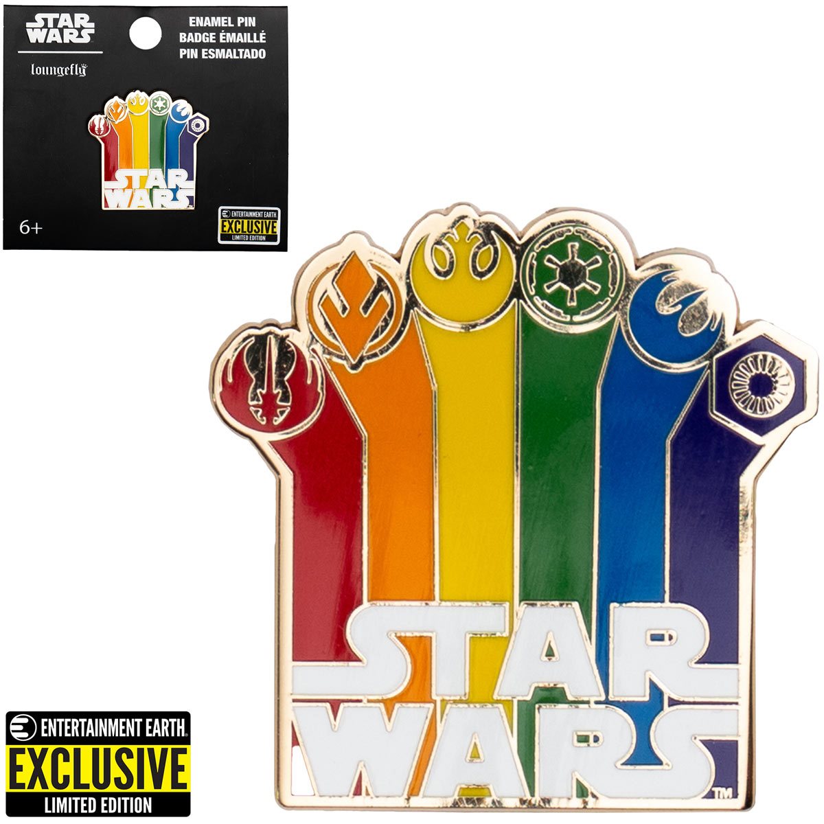 Star Wars Logo Rainbow Enamel Pin | Dragon's Lair Comics and Fantasy Houston TX