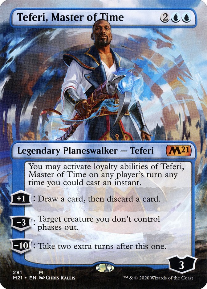 Teferi, Master of Time (Borderless) [Core Set 2021] | Dragon's Lair Comics and Fantasy Houston TX