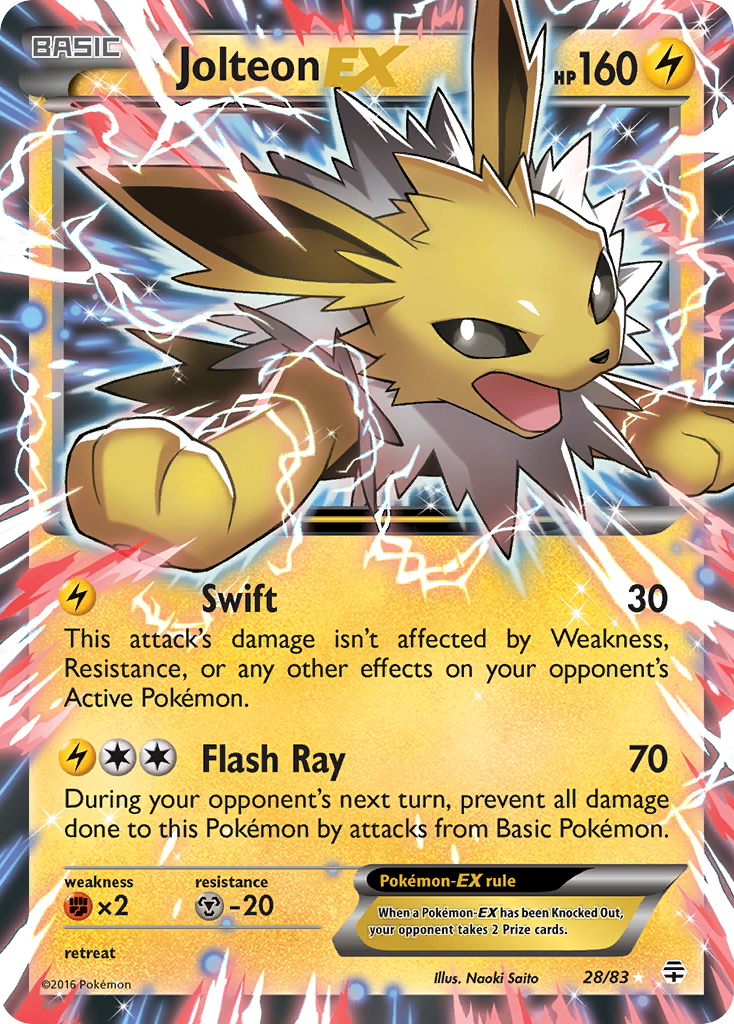 Jolteon EX (28/83) [XY: Generations] | Dragon's Lair Comics and Fantasy Houston TX