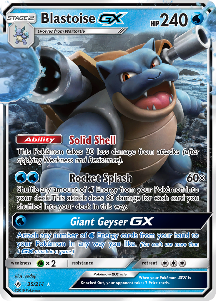 Blastoise GX (35/214) [Sun & Moon: Unbroken Bonds] | Dragon's Lair Comics and Fantasy Houston TX