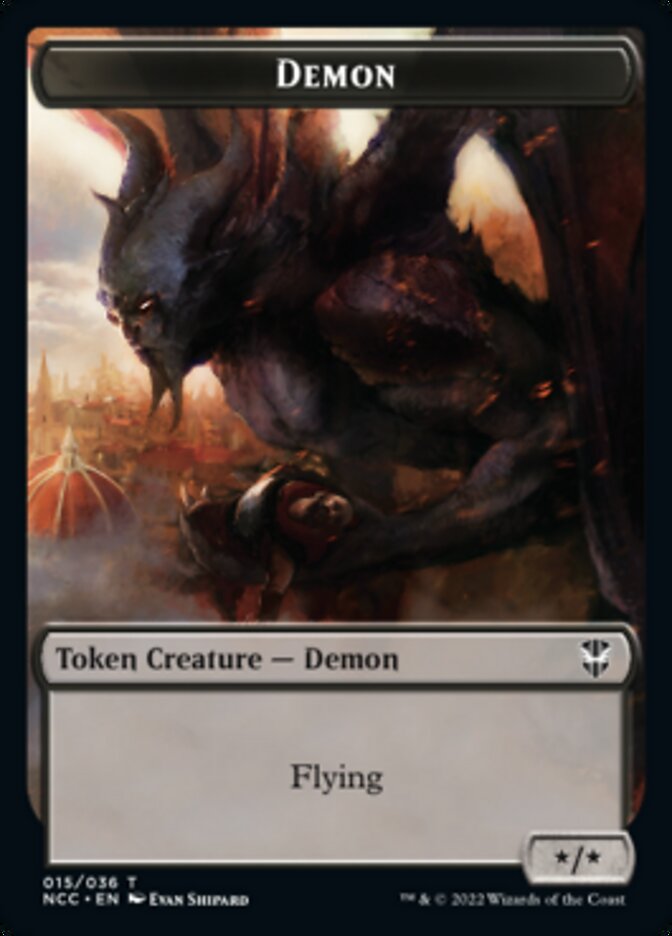 Demon // Copy Double-Sided Token [Streets of New Capenna Commander Tokens] | Dragon's Lair Comics and Fantasy Houston TX