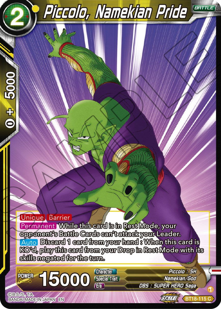 Piccolo, Namekian Pride (BT18-115) [Dawn of the Z-Legends] | Dragon's Lair Comics and Fantasy Houston TX