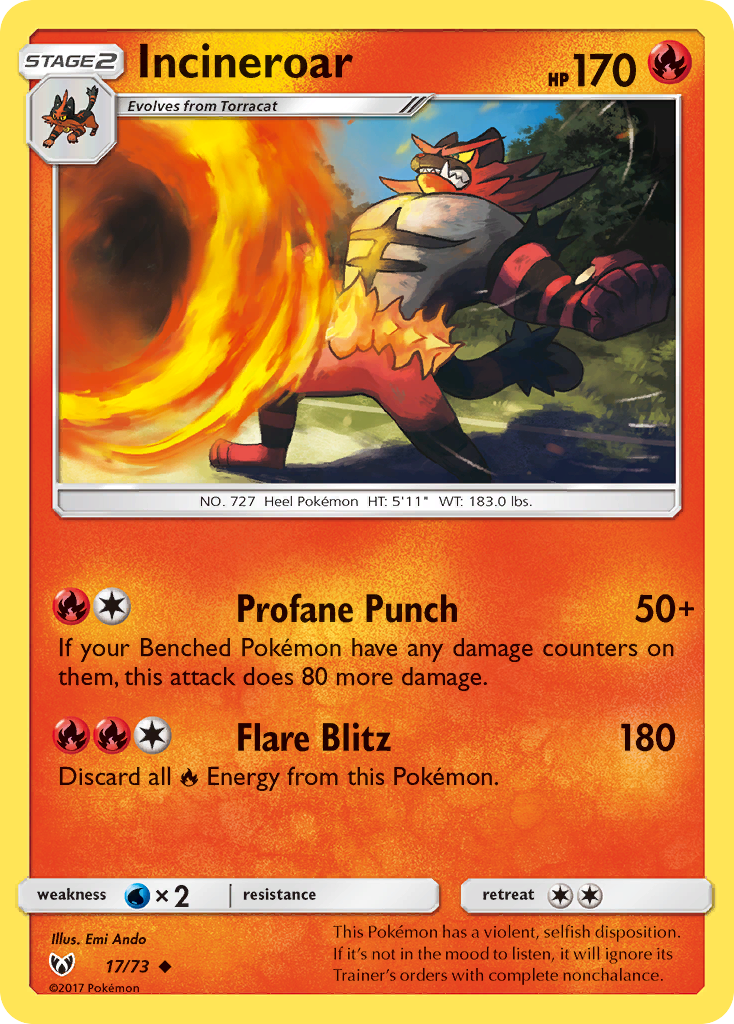 Incineroar (17/73) [Sun & Moon: Shining Legends] | Dragon's Lair Comics and Fantasy Houston TX