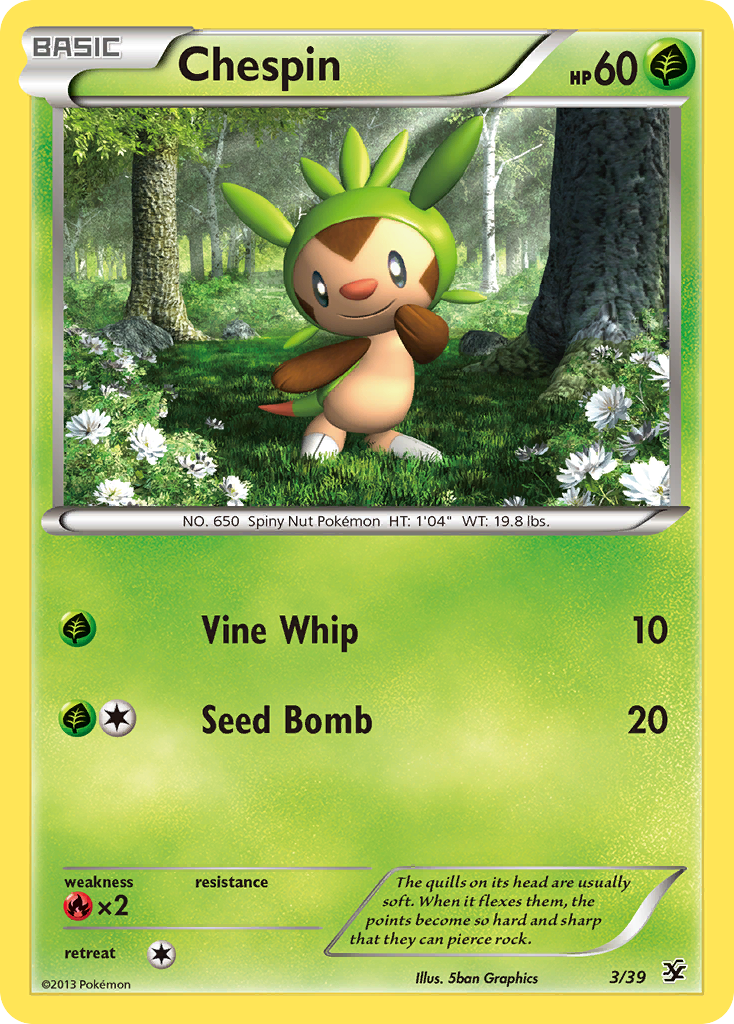 Chespin (3/39) [XY: Kalos Starter Set] | Dragon's Lair Comics and Fantasy Houston TX