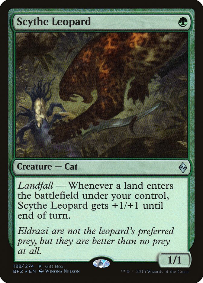 Scythe Leopard (Gift Box) [Battle for Zendikar Promos] | Dragon's Lair Comics and Fantasy Houston TX