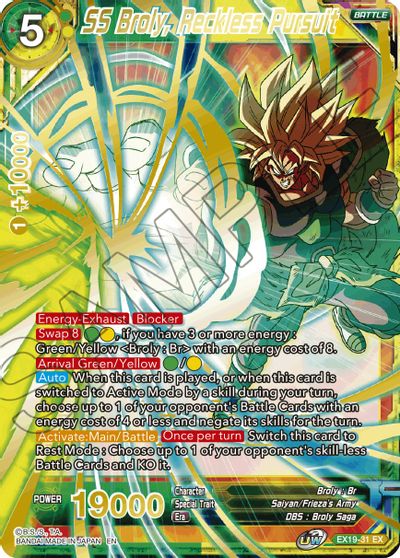 SS Broly, Reckless Pursuit (EX19-31) [Special Anniversary Set 2021] | Dragon's Lair Comics and Fantasy Houston TX