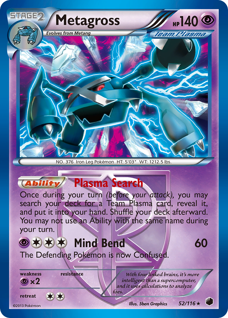 Metagross (52/116) [Black & White: Plasma Freeze] | Dragon's Lair Comics and Fantasy Houston TX