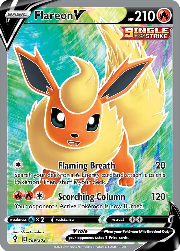 Flareon V (169/203) [Sword & Shield: Evolving Skies] | Dragon's Lair Comics and Fantasy Houston TX