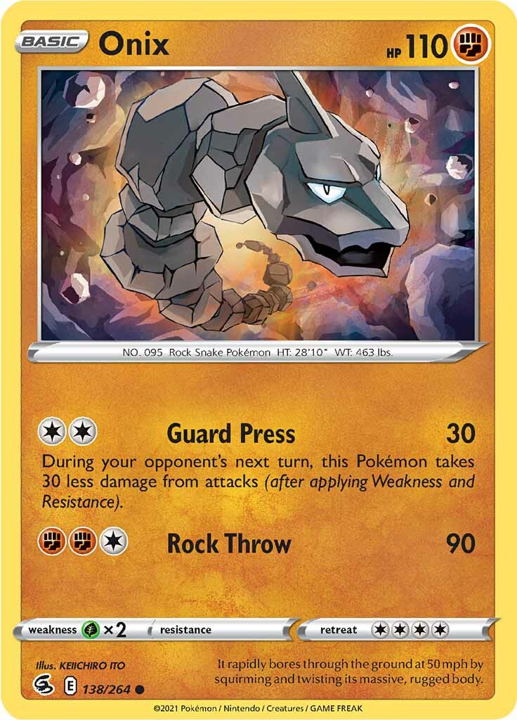 Onix (138/264) [Sword & Shield: Fusion Strike] | Dragon's Lair Comics and Fantasy Houston TX