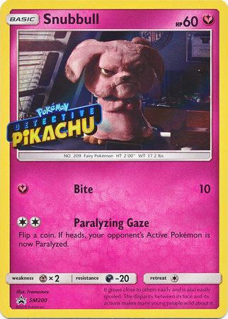 Snubbull Detective (SM200) (Pikachu Stamped) [Sun & Moon: Black Star Promos] | Dragon's Lair Comics and Fantasy Houston TX