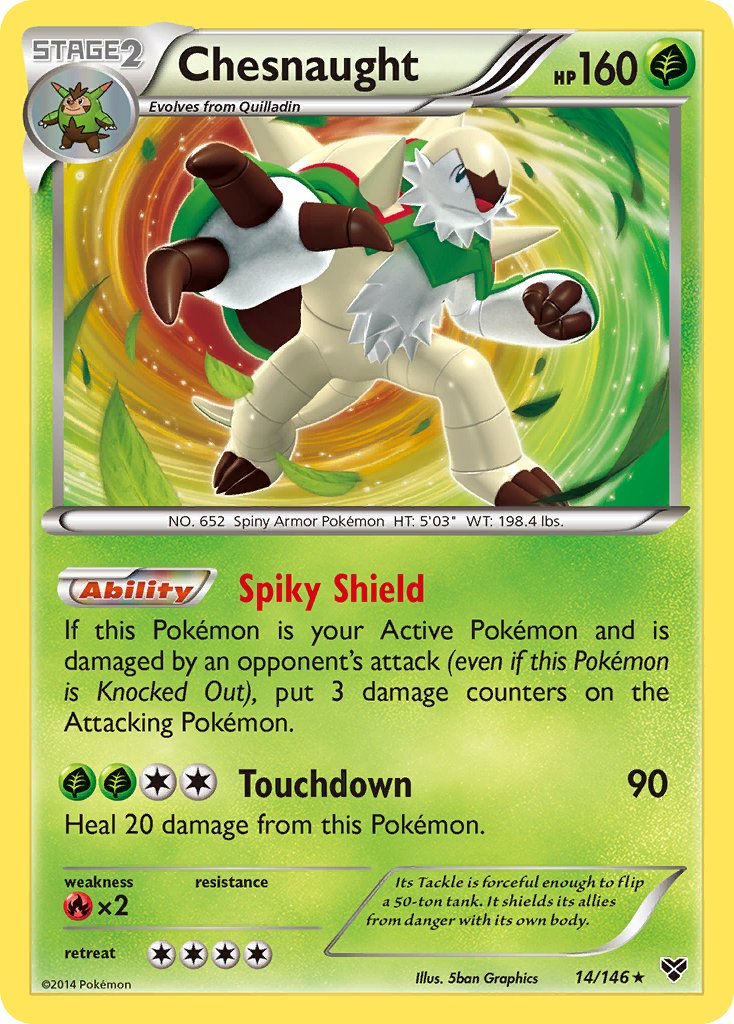 Chesnaught (14/146) (Cosmos Holo) (Blister Exclusive) [XY: Base Set] | Dragon's Lair Comics and Fantasy Houston TX