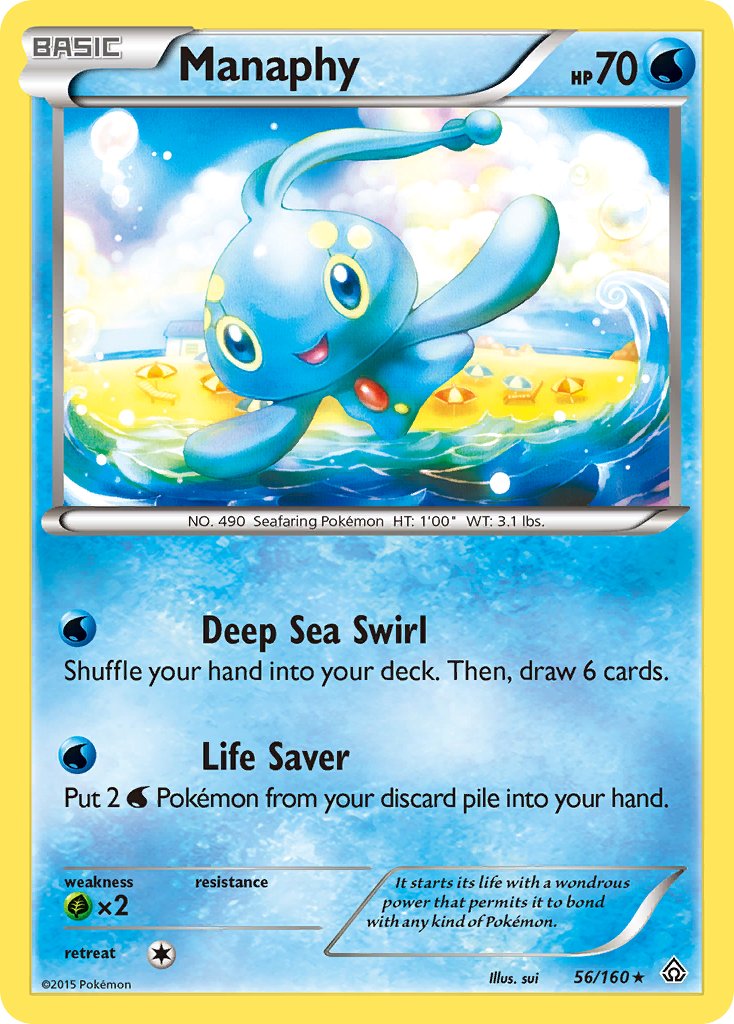 Manaphy (56/160) (Battle Arena Deck Exclusive) (Theme Deck Exclusive) [XY: Primal Clash] | Dragon's Lair Comics and Fantasy Houston TX