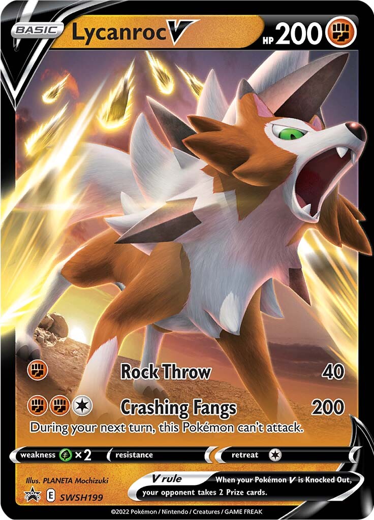 Lycanroc V (SWSH199) [Sword & Shield: Black Star Promos] | Dragon's Lair Comics and Fantasy Houston TX