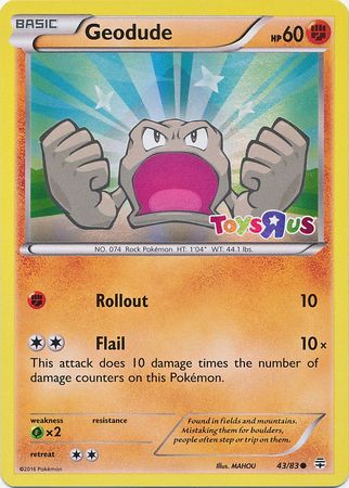 Geodude (43/83) (Toys R Us Promo) [XY: Generations] | Dragon's Lair Comics and Fantasy Houston TX