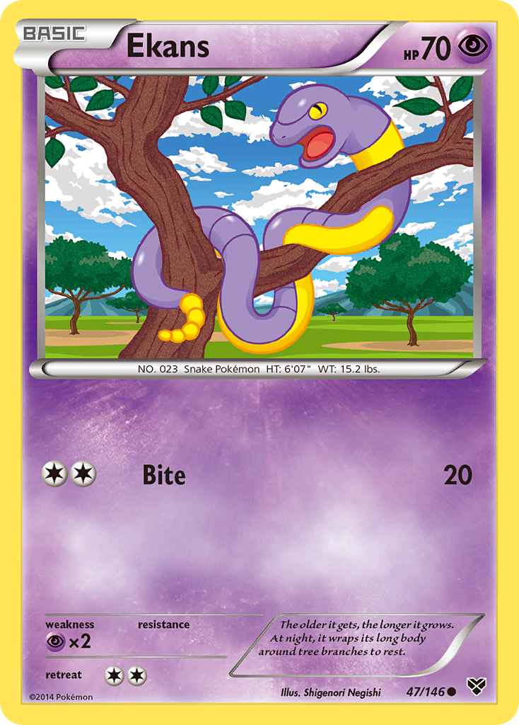 Ekans (47/146) [XY: Base Set] | Dragon's Lair Comics and Fantasy Houston TX