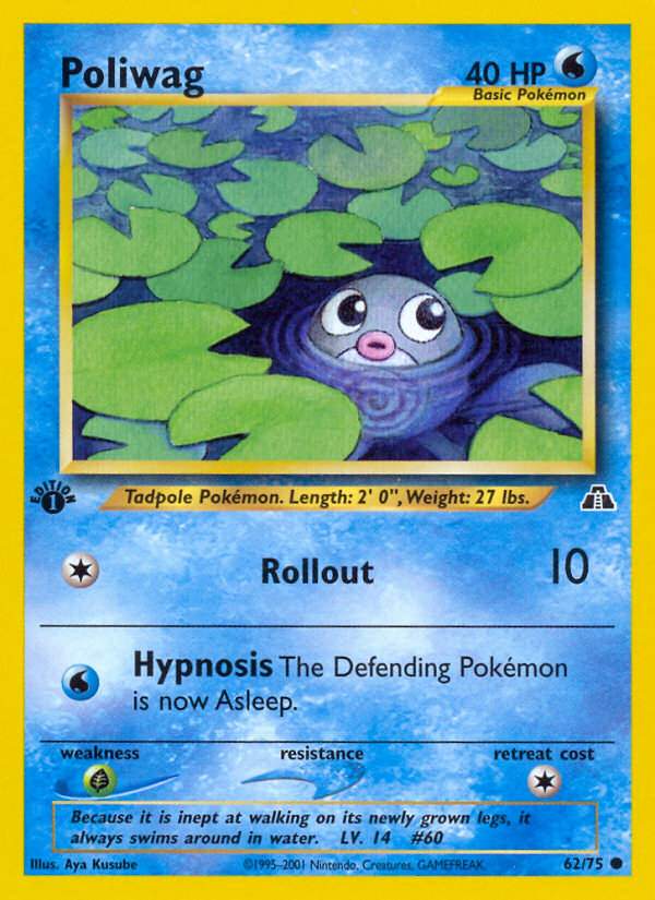 Poliwag (62/75) [Neo Discovery 1st Edition] | Dragon's Lair Comics and Fantasy Houston TX