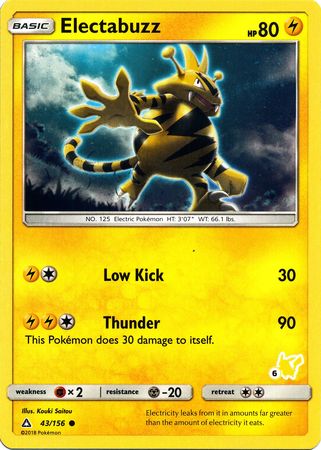 Electabuzz (43/156) (Pikachu Stamp #6) [Battle Academy 2020] | Dragon's Lair Comics and Fantasy Houston TX