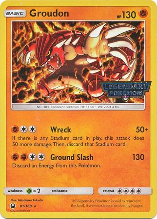 Groudon (81/168) (Cosmos Holo GameStop Promo) [Sun & Moon: Celestial Storm] | Dragon's Lair Comics and Fantasy Houston TX