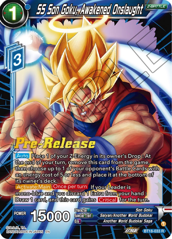 SS Son Goku, Awakened Onslaught (BT18-033) [Dawn of the Z-Legends Prerelease Promos] | Dragon's Lair Comics and Fantasy Houston TX