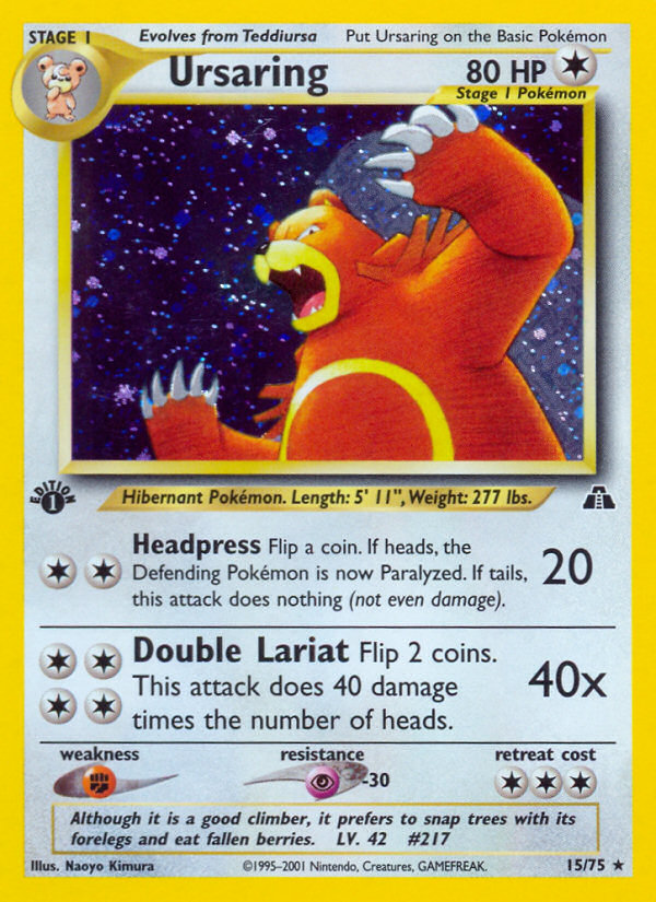 Ursaring (15/75) [Neo Discovery 1st Edition] | Dragon's Lair Comics and Fantasy Houston TX