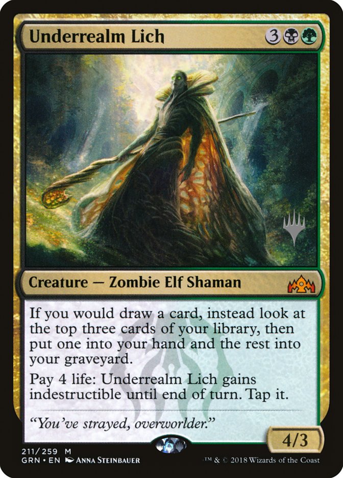 Underrealm Lich (Promo Pack) [Guilds of Ravnica Promos] | Dragon's Lair Comics and Fantasy Houston TX