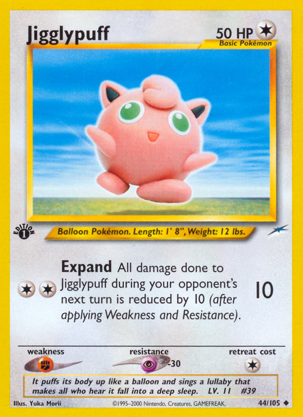 Jigglypuff (44/105) [Neo Destiny 1st Edition] | Dragon's Lair Comics and Fantasy Houston TX