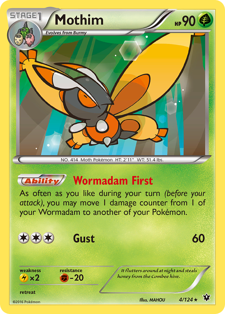 Mothim (4/124) [XY: Fates Collide] | Dragon's Lair Comics and Fantasy Houston TX