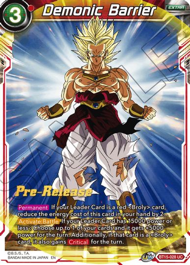 Demonic Barrier (BT15-028) [Saiyan Showdown Prerelease Promos] | Dragon's Lair Comics and Fantasy Houston TX