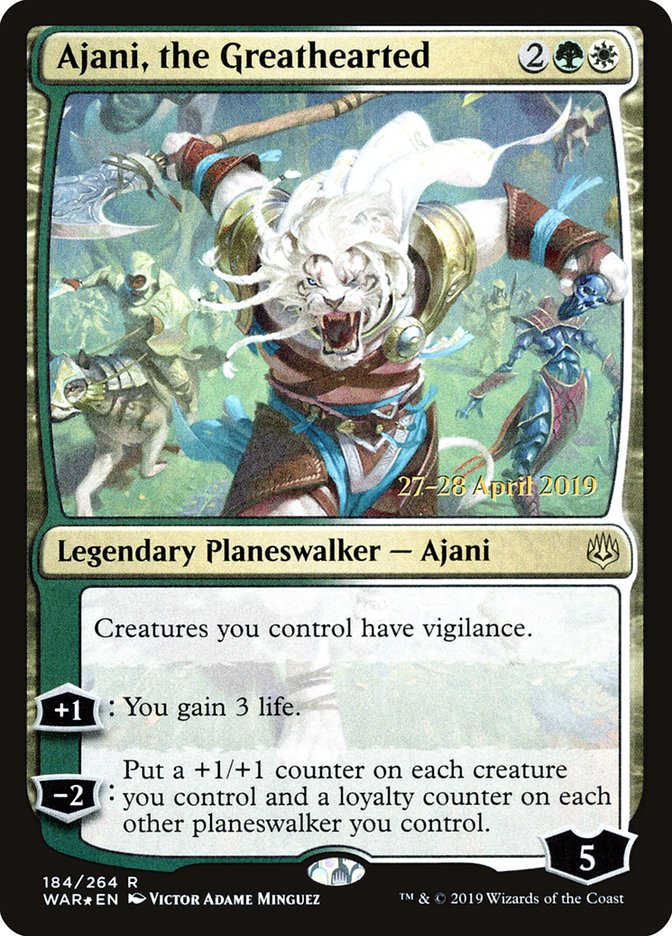 Ajani, the Greathearted [War of the Spark Prerelease Promos] | Dragon's Lair Comics and Fantasy Houston TX