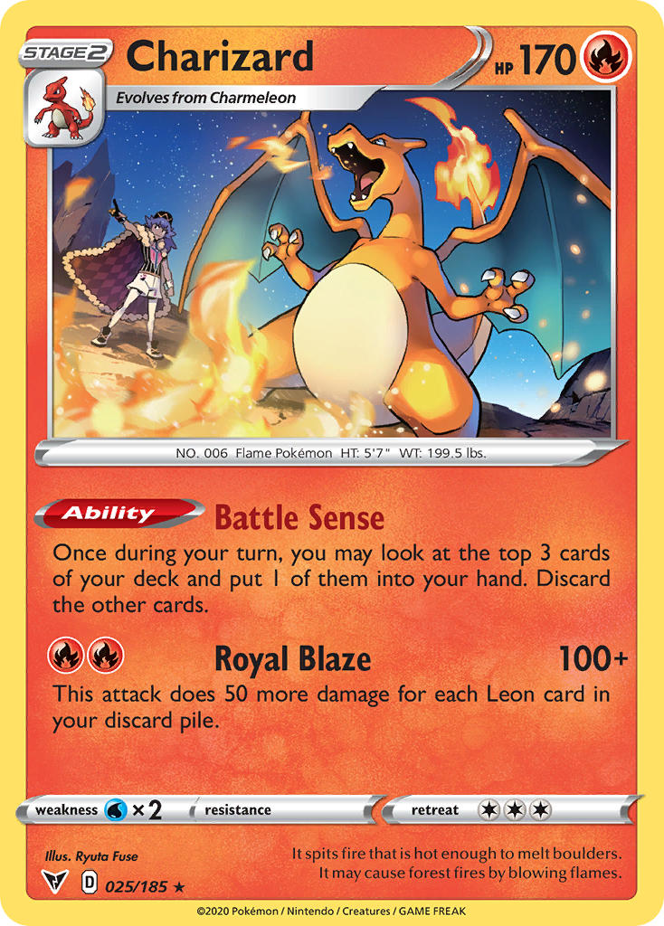 Charizard (025/185) [Sword & Shield: Vivid Voltage] | Dragon's Lair Comics and Fantasy Houston TX