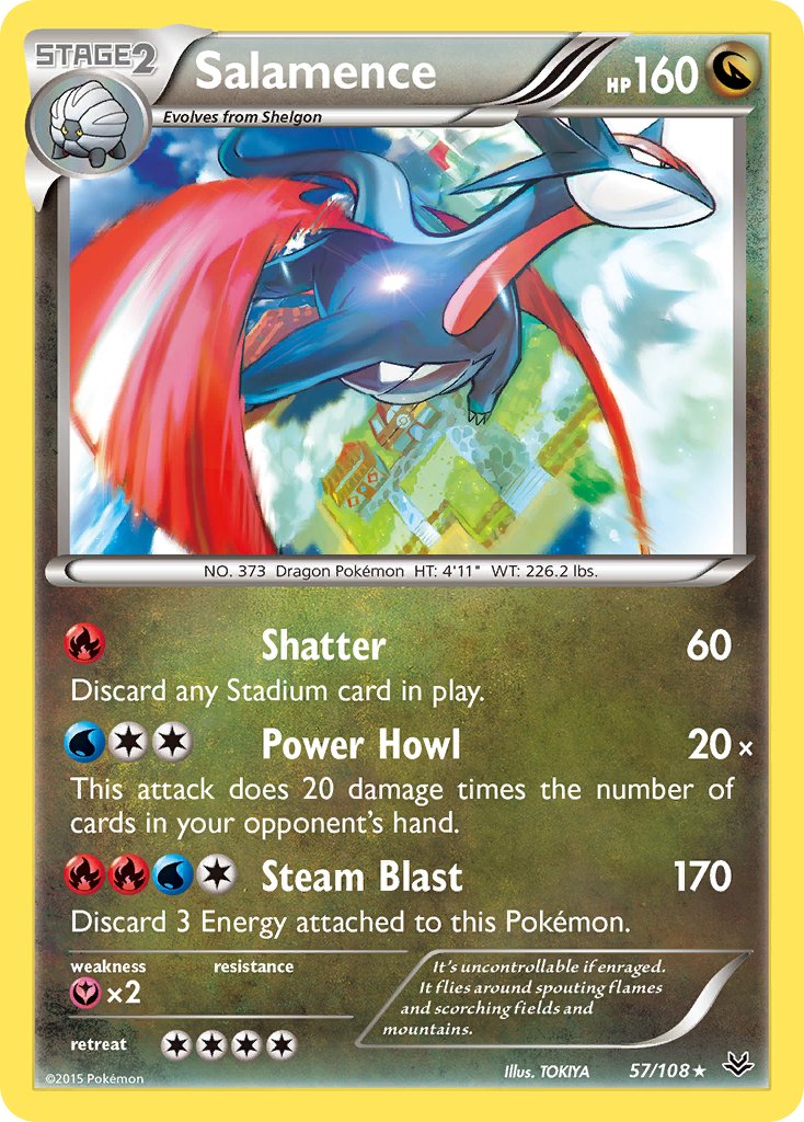 Salamence (57/108) (Theme Deck Exclusive) [XY: Roaring Skies] | Dragon's Lair Comics and Fantasy Houston TX