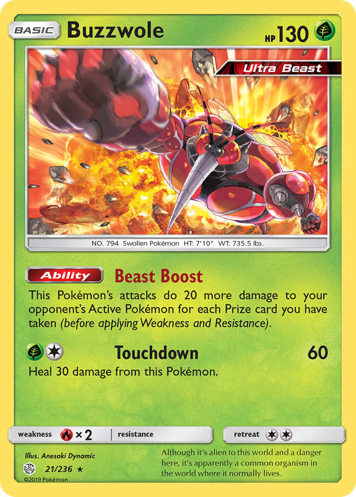 Buzzwole (21/236) [Sun & Moon: Cosmic Eclipse] | Dragon's Lair Comics and Fantasy Houston TX