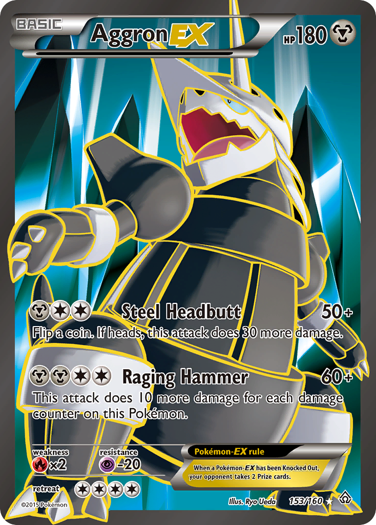 Aggron EX (153/160) [XY: Primal Clash] | Dragon's Lair Comics and Fantasy Houston TX