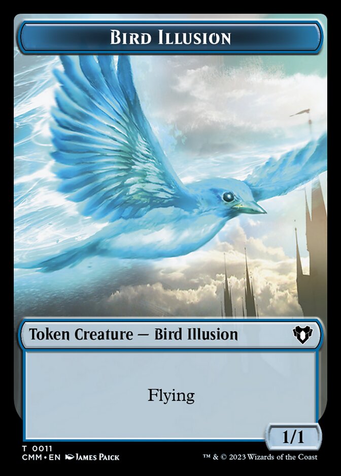 Treasure // Bird Illusion Double-Sided Token [Commander Masters Tokens] | Dragon's Lair Comics and Fantasy Houston TX