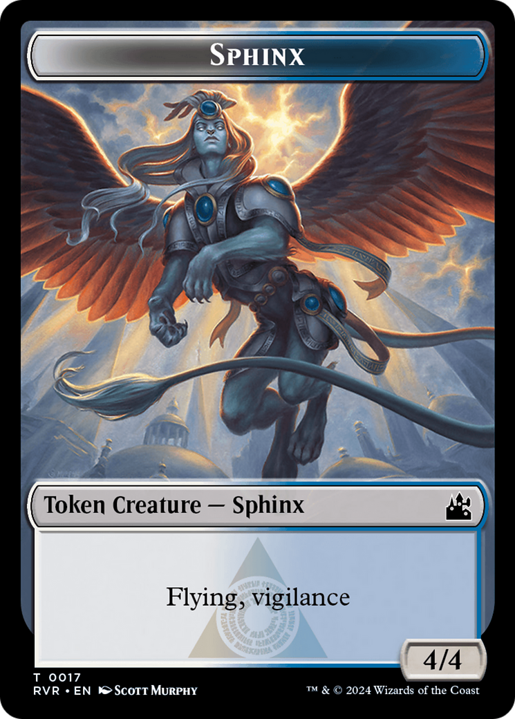 Spirit (0018) // Sphinx Double-Sided Token [Ravnica Remastered Tokens] | Dragon's Lair Comics and Fantasy Houston TX