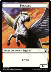 Pegasus // Human Double-Sided Token [Commander 2019 Tokens] | Dragon's Lair Comics and Fantasy Houston TX