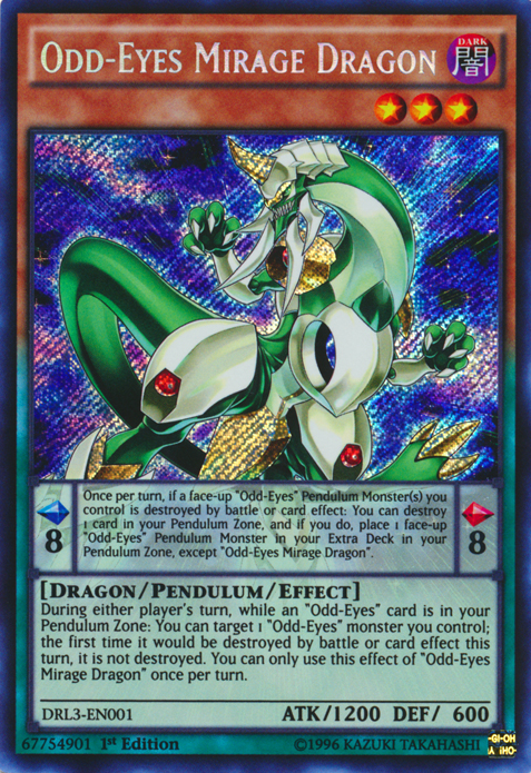 Odd-Eyes Mirage Dragon [DRL3-EN001] Secret Rare | Dragon's Lair Comics and Fantasy Houston TX