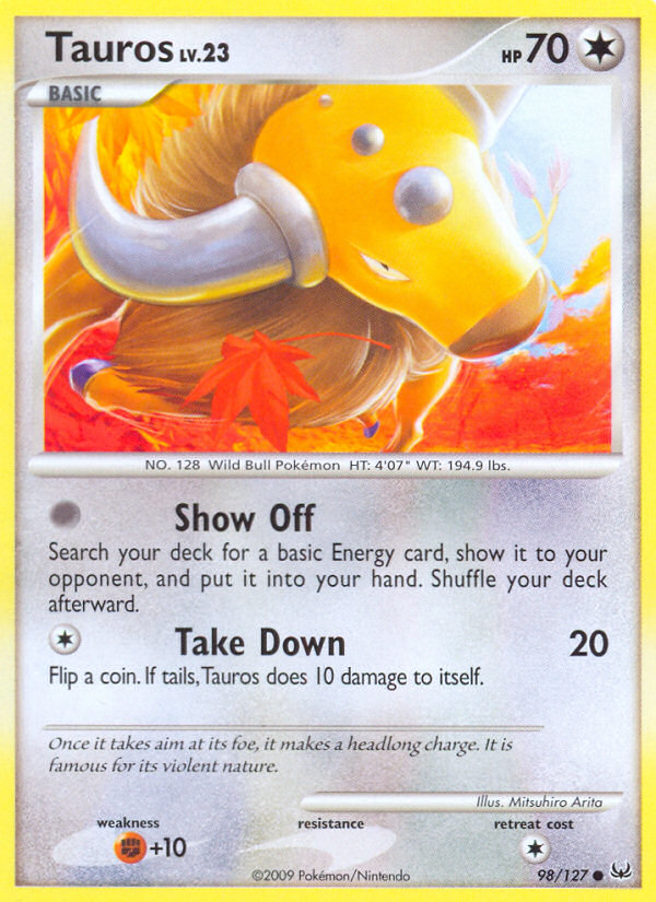 Tauros (98/127) [Platinum: Base Set] | Dragon's Lair Comics and Fantasy Houston TX