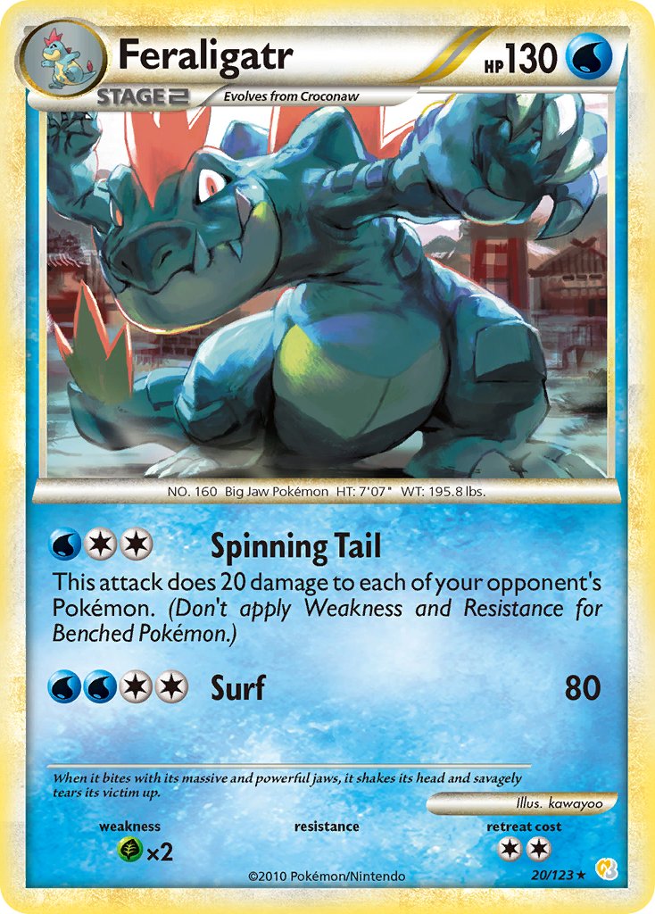 Feraligatr (20/123) (Theme Deck Exclusive) [HeartGold & SoulSilver: Base Set] | Dragon's Lair Comics and Fantasy Houston TX