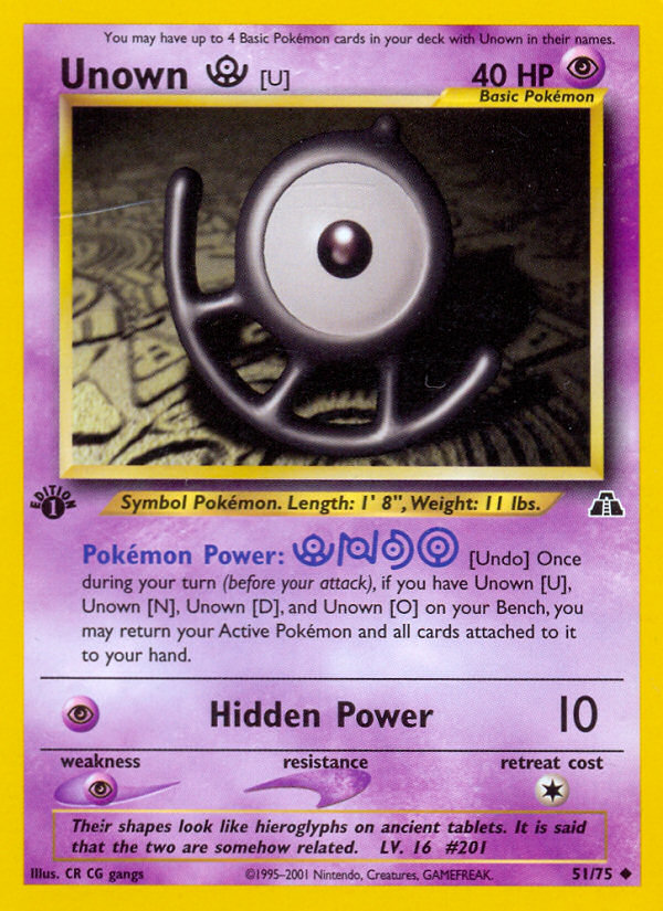 Unown [U] (51/75) [Neo Discovery 1st Edition] | Dragon's Lair Comics and Fantasy Houston TX