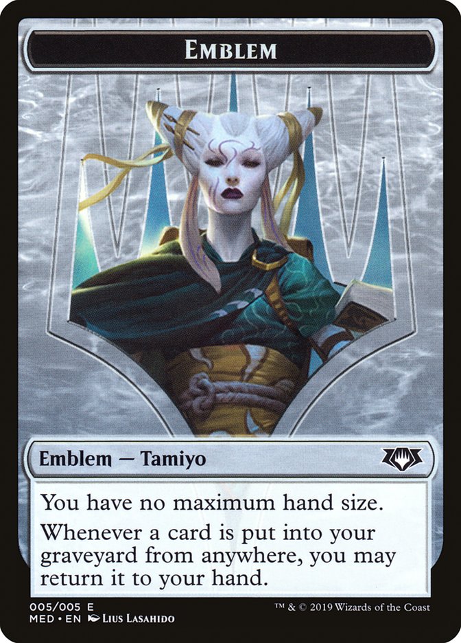 Tamiyo, the Moon Sage Emblem [Mythic Edition Tokens] | Dragon's Lair Comics and Fantasy Houston TX