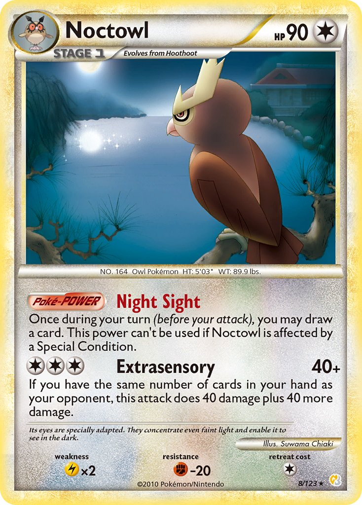 Noctowl (8/123) (Theme Deck Exclusive) [HeartGold & SoulSilver: Base Set] | Dragon's Lair Comics and Fantasy Houston TX