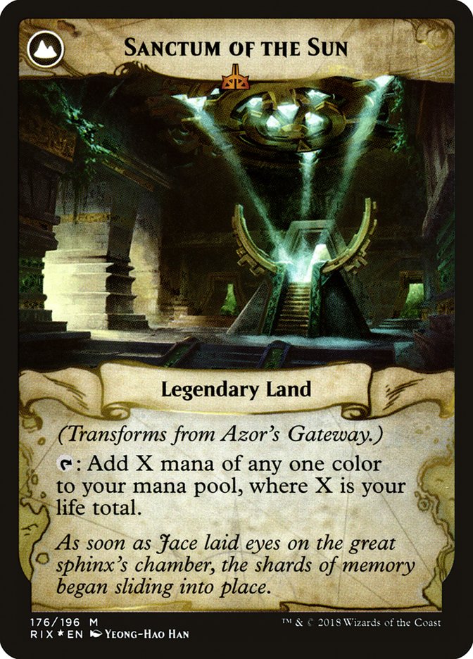 Azor's Gateway // Sanctum of the Sun [Rivals of Ixalan Prerelease Promos] | Dragon's Lair Comics and Fantasy Houston TX