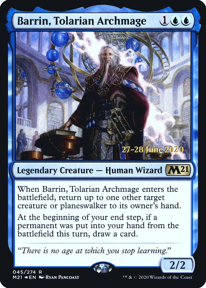 Barrin, Tolarian Archmage [Core Set 2021 Prerelease Promos] | Dragon's Lair Comics and Fantasy Houston TX