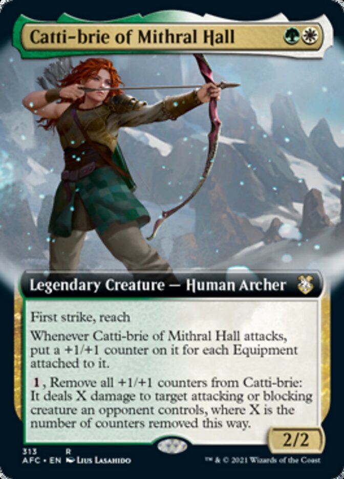 Catti-brie of Mithral Hall (Extended Art) [Dungeons & Dragons: Adventures in the Forgotten Realms Commander] | Dragon's Lair Comics and Fantasy Houston TX