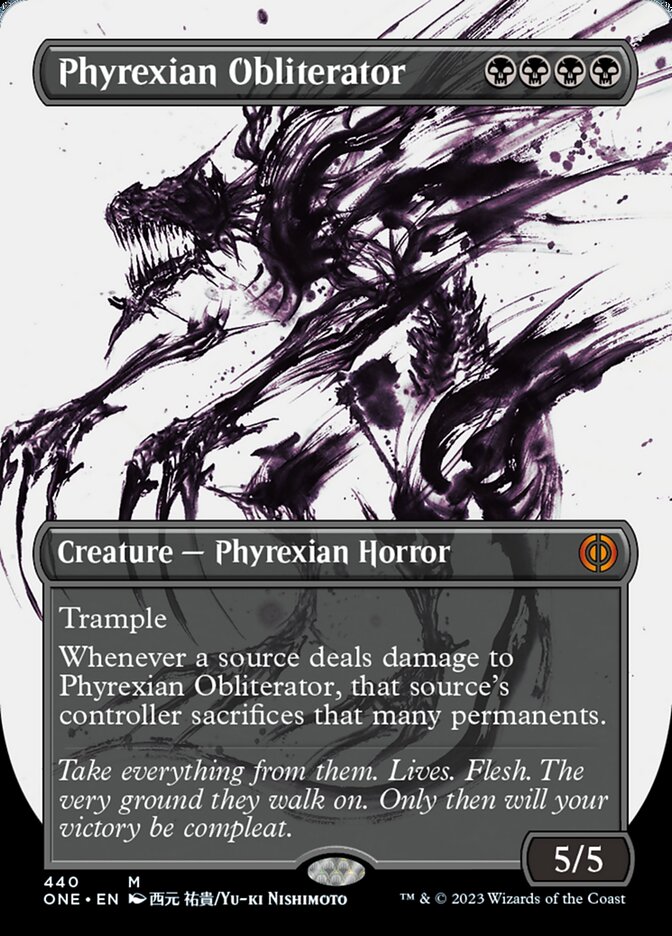 Phyrexian Obliterator (Borderless Ichor Step-and-Compleat Foil) [Phyrexia: All Will Be One] | Dragon's Lair Comics and Fantasy Houston TX