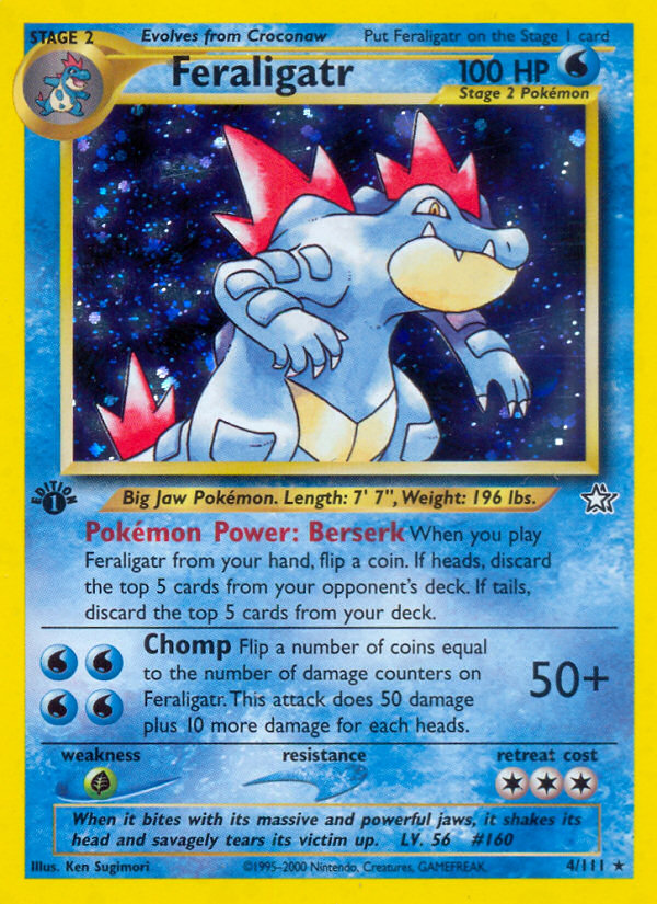 Feraligatr (4/111) [Neo Genesis 1st Edition] | Dragon's Lair Comics and Fantasy Houston TX