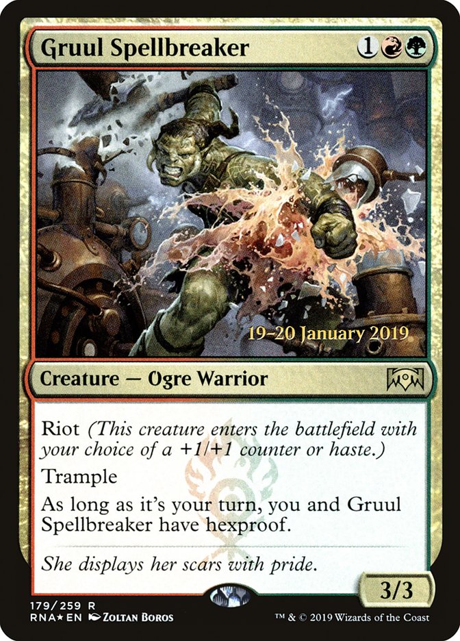 Gruul Spellbreaker [Ravnica Allegiance Prerelease Promos] | Dragon's Lair Comics and Fantasy Houston TX