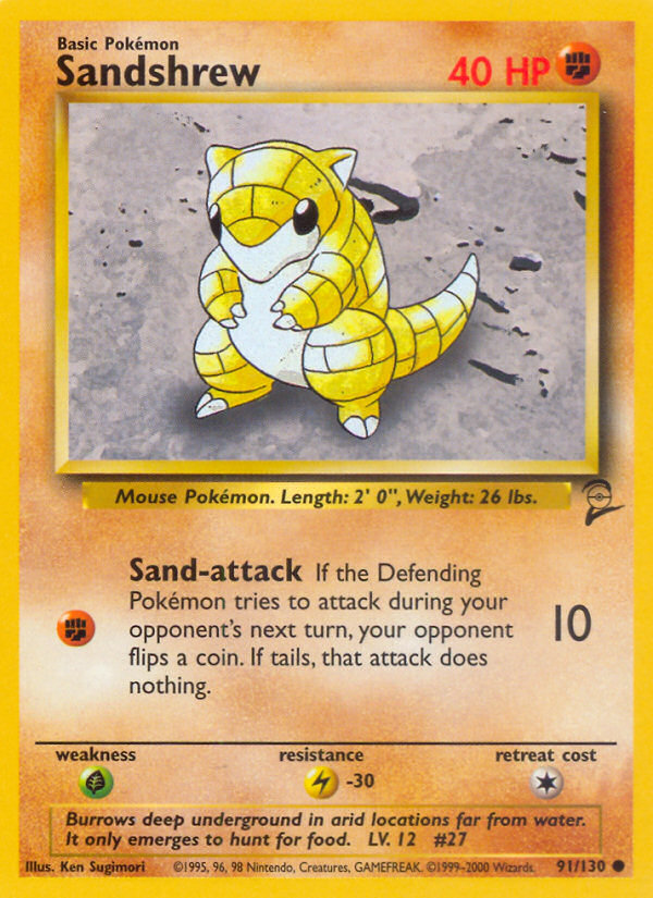 Sandshrew (91/130) [Base Set 2] | Dragon's Lair Comics and Fantasy Houston TX