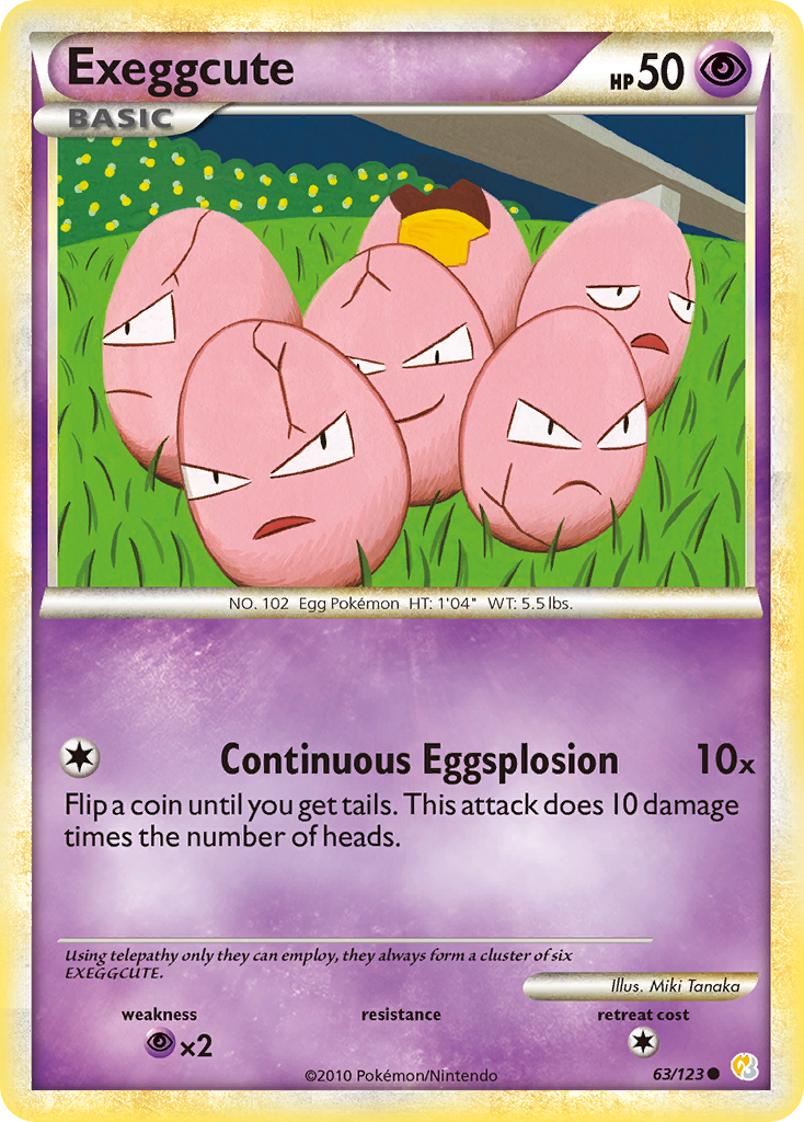 Exeggcute (63/123) [HeartGold & SoulSilver: Base Set] | Dragon's Lair Comics and Fantasy Houston TX